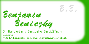 benjamin beniczky business card